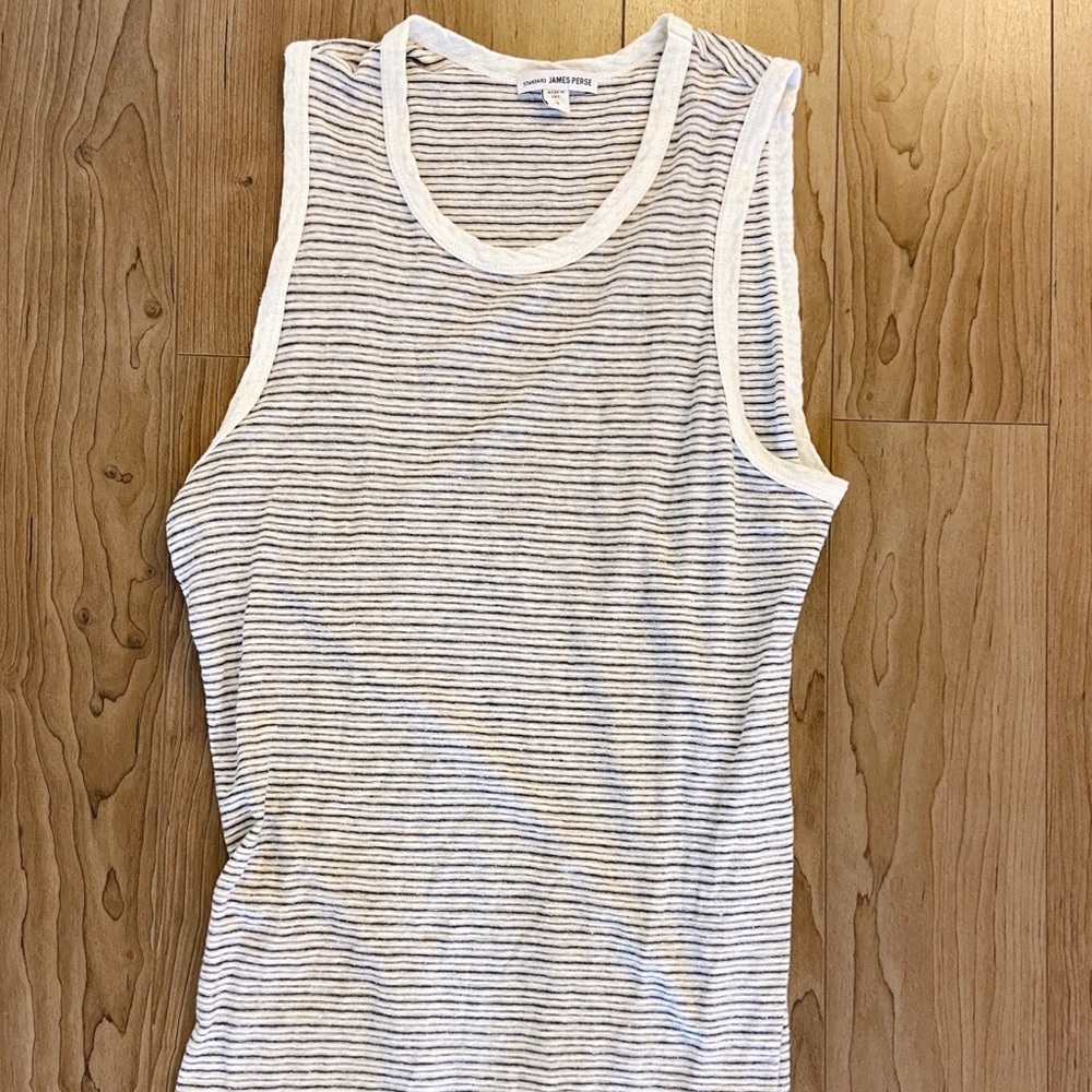 James Perse Stripe Grey/White Tank